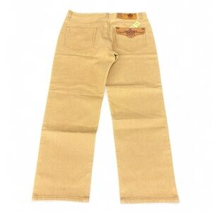 Y2K Beyond The Limit Beige Raw denim jeans